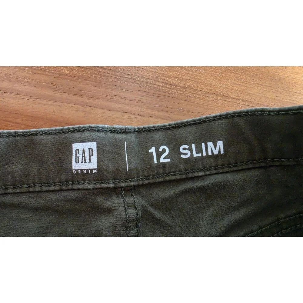 Gap Girl's Denim Dark Green Pants Size 12 Slim